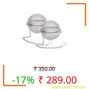 Kankuwar Stainless Steel Mesh Tea Ball Infuser – Set of 2 | Premium Loose Leaf Tea Strainer for Pots | Reusable Fine Mesh Filter for Herbal Tea, Spices & Seasoning – Rustproof & Durable (Large 2PCS)