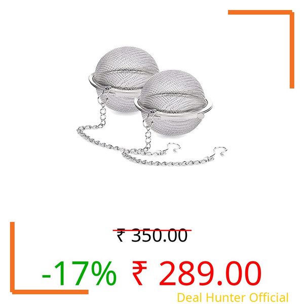 Kankuwar Stainless Steel Mesh Tea Ball Infuser – Set of 2 | Premium Loose Leaf Tea Strainer for Pots | Reusable Fine Mesh Filter for Herbal Tea, Spices & Seasoning – Rustproof & Durable (Large 2PCS)