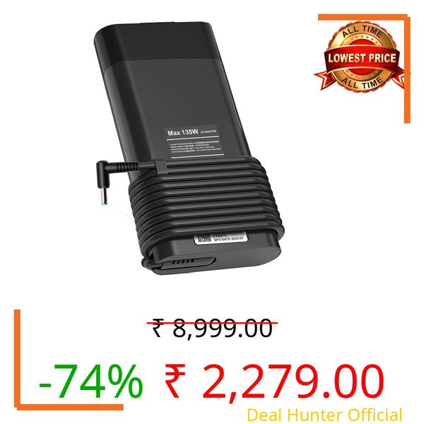 135W 19.5V 6.9A Laptop Charger for HP Spectre X360 15 15T 16 Pavilion Gaming 15 16 15-ec0751ms Omen 15 G5 G6 17 Envy 13 14 15 16 L15534-001 TPN-DA11 TPN-CA13 917649-850 Ac Adapter (H/P 135W 3.0)