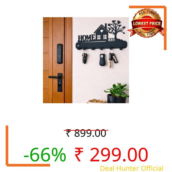 Metal Key Holder Wall Mount – 7 Hooks | Decorative Key Rack & Organizer, Sturdy Hanger for Keys | Stylish Metal Wall Decor Key Hanger for Entryway, Kitchen, Hallway & Room Decor, Gift