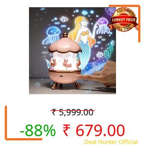 Desidiya Night Light Rabbit Sky Projector for Kids – 360° Rotating Lamp with 6 Films, 5 Colours, USB Operated, Bedroom & Office Decor, Birthday Gift for Children
