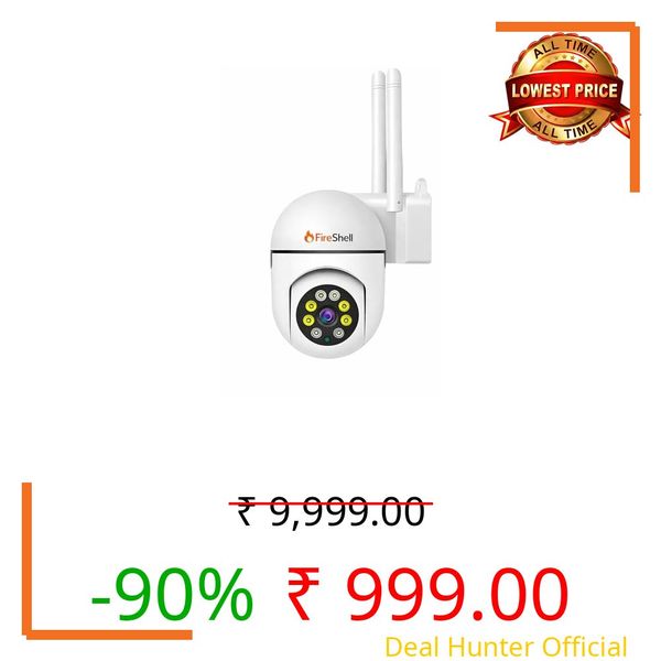 Fireshell 4MP Smart WiFi CCTV Home Security Camera with 360° Pan Tilt, Dual Light Night Vision, 2-Way Talk, Motion Detection Alerts, Mobile App Control, Indoor Surveillance Camera for Home & Office