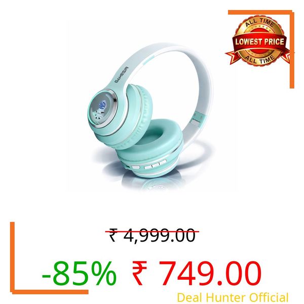 GameSir Astro Junior Wireless Headphones with 40mm Drivers, Deep Bass Stereo Sound, Bluetooth 5.3, Over-Ear Noise Isolation Headset with LED Light, Built-in Mic for PC, Mobile & Laptop (Green)