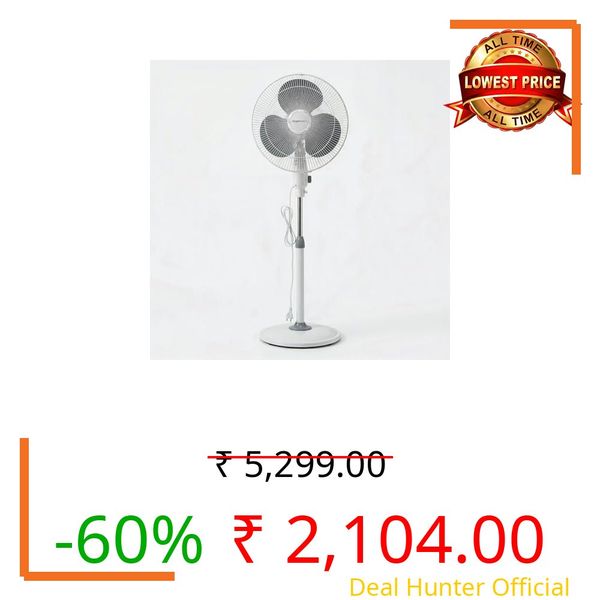 amazon basics 16-Inch Pedestal Fan | Tilting Head | 1400 RPM | Silent Operation| 400mm Sweep Length (Grey)