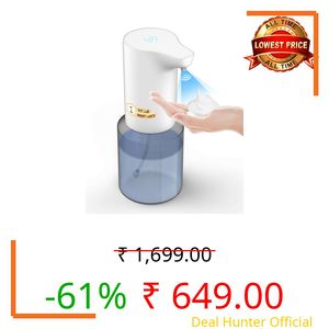 Automatic Soap Dispenser, 350ml Sensor handwash Dispenser Bottle, Touchless Rechargeable Foaming Handwash Dispenser for Kitchen, Bathroom, Office