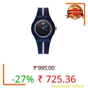 Fastrack Tees Zine with Blue Dial Blue Silicon Strap Watch for Unisex - 38037PP25W