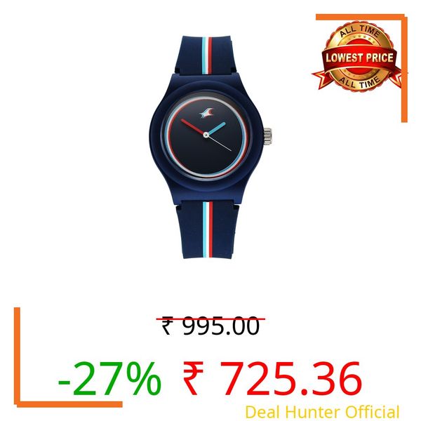 Fastrack Tees Zine with Blue Dial Blue Silicon Strap Watch for Unisex - 38037PP25W