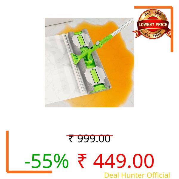 PIYUCOLONY Solar Panel & High-Rise Window Cleaning Kit – Double Sided Mop with Long Pole, Microfiber Cloth & Rubber Scraper – Cleaning (Pack of 1)