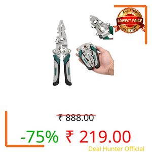 FIDEO (Green) All in One - Multifunction Stainless Steel Wire Stripper & Crimping Tool | Heavy Duty | Cable Cutter Electrical Wiring Repair Hand Tool for Home DIY Workshop & Professional Use