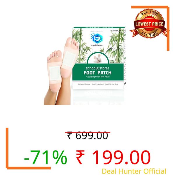 Echodigistores Foot Detox Pads | Detox Foot Patches Kinoki | Bamboo Vinegar Ginger Herbal Paw Cleansing Pads | Overnight Detox for Relaxation, Paw Care & Body Cleanse for Men & Women (10 Pieces)