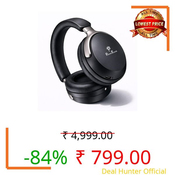 PunnkFunnk Bass Over-Ear Bluetooth Wireless Headphones with Deep Bass, 40mm Drivers, Built-in Mic, Foldable Design, Soft Cushioned Ear Cups, AUX & TF Support for Music, Gaming & Calls (Black)