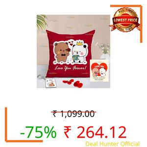Dudu & Bubu Cushion Love Gift for Birthday | Gift for Wife Cushion Cover with Filler at-V (Design-8)