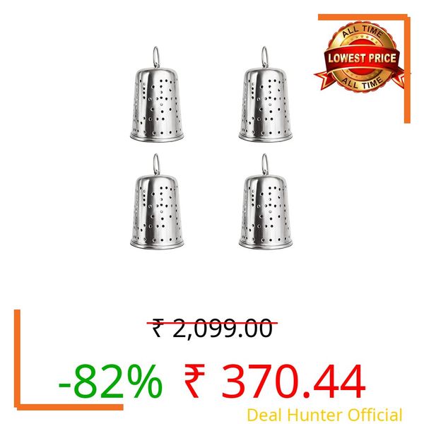 Stainless Steel Glass Shape Diya Cover with Hook – Wind Protector Diya Cover with Om & Satiya Holes | Spiritual Design for Pooja Mandir & Outdoor Use | Perfect for Diya | Extra-Small 7.5cm, Pack of 4