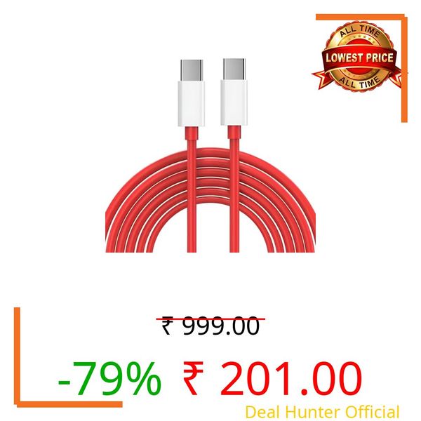 Sounce 65W Dash Wrap Charging Cable, USB C to Type C PD 6.5A Fast Charge Data Sync Cord for OnePlus 11 / 11T / 10T / 10R / 10 Pro / 9t / 9R / 9 Pro, 8, 8T, 7, Nord and All Type C Devices - 2 Meter