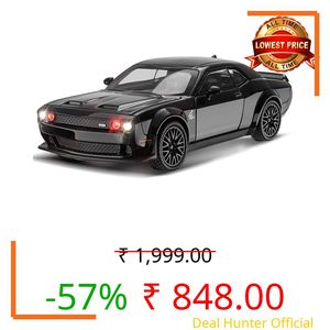 Kiddie Galaxia Dodge Challenger SRT Toy Car 1:32 Scale Model Car Exclusive Alloy Metal Car Die-cast Scale Model Pullback Toy with Sound & Light Music Best Gifts Toys Kids【Colors as Per Stock】