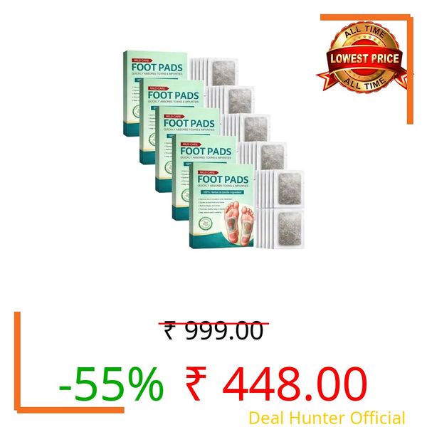 (50 Pieces) 100% Herbal And Gentle Ingredient Detox Foot Pads, 50 Pieces, Natural Ingredients for Sleep AidPain Relief, Toxin Removal with Bamboo Vinegar and Acupoint Micro-Massage Technology detox foot patch (PACK OF 05, 50, count) (Pack of 5)