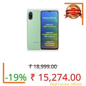 Samsung Galaxy F70e 5G (Limelight Green, 128 GB) (6 GB RAM) | 6000 mAh Battery | Dimensity 6300 | Octa Core Processor | 6.74" PLS LCD Display |