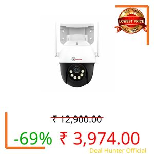 Trueview 3MP 4G Mini PT Security Camera with SIM Support | All-Time Color Vision | 360° Pan | Two-Way Audio | Human Detection | 256GB SD & Cloud | IP66 Waterproof | Alexa Compatible | STQC Certified