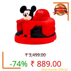 FLOATING DREAMS Baby Soft Plush Cushion Sofa Seat Or Rocking Chair for Kids (Use for Baby 1 to 3 Years (Red Micky Handel)