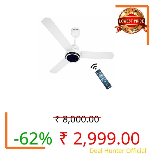 FASTRON AeroBreeze Nytro BLDC Ceiling Fans 1200mm, 28Watt Power, Remote Control (Boost, Timer, LED, Reverse Mode),5 Years Warranty, 3 Blade Fan for Home, Bedroom & Living Room (Ivory)