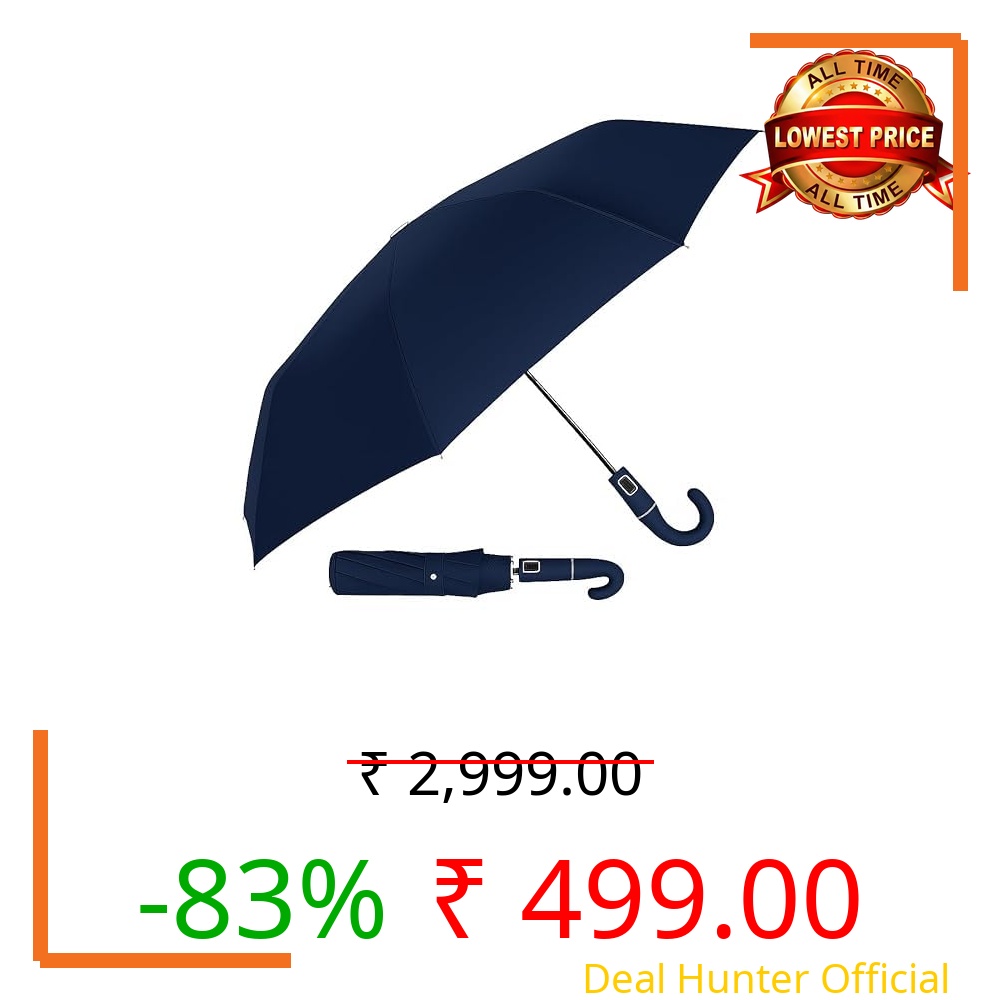 PESOMA Umbrella for Women | Umbrellas for Men | UV Coated 3 Fold Umbrella for Rain with Auto Open and Close Small Folding Travel-Foldable Windshield (Blue-Rose)