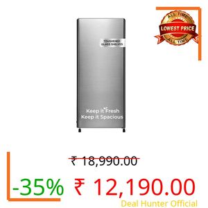 Haier 190L 2 Star Direct Cool Single Door Refrigerator | Toughened Glass Shelves | Fast Ice Making in Just 60 minutes | Large Veg Box| Easy Clean Back (HED-202TMSA-N, Moon Silver)