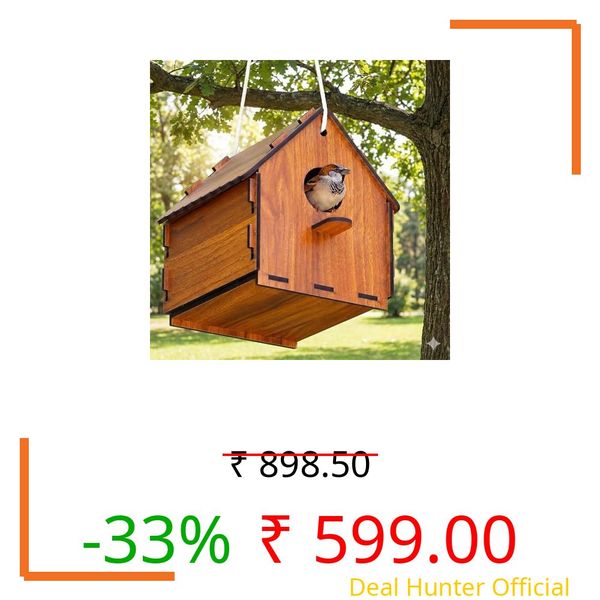 DIY Bird House for Sparrow, Finches & Wild Birds – MDF Wooden Nesting Box for Kids Arts & Crafts, Garden Decoration & Breeding – Hanging Bird Hut with Entry Hole (3 Pcs)