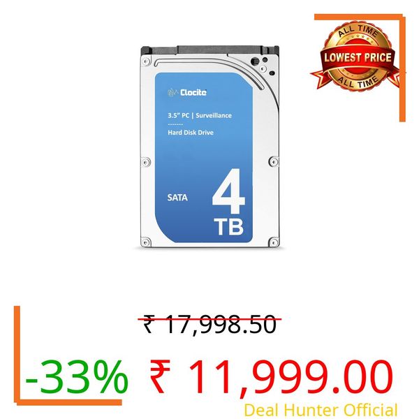 4 TB SATA Hard Disk for Desktop/Surveillance–8.89 cm(3.5 Inch), 6 Gb/s 7200 RPM High Speed Data Transfer | DVR NVR Security Camera System | Heavy Duty Hard Drive with 256 MB Cache for Computer PC
