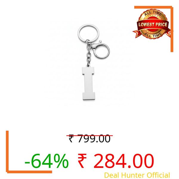 M Men Style Stainless Steel Letter I Keychain for Men & Women – 40mm Initial Pendant, 3mm Thick Alphabet Keyring with 25mm Ring – Personalized Gift Accessory LCkey202635