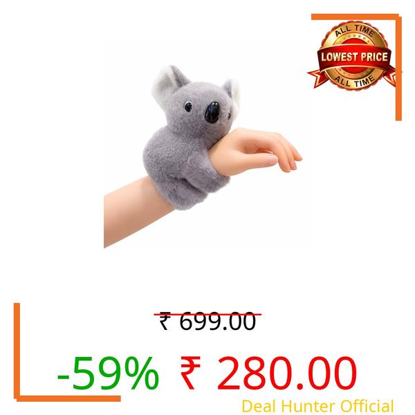Morsika Cute Animal Fur Plush Slap Wristband for Kids -Soft Toy Bracelet, Adjustable Snap Band for Boys & Girls