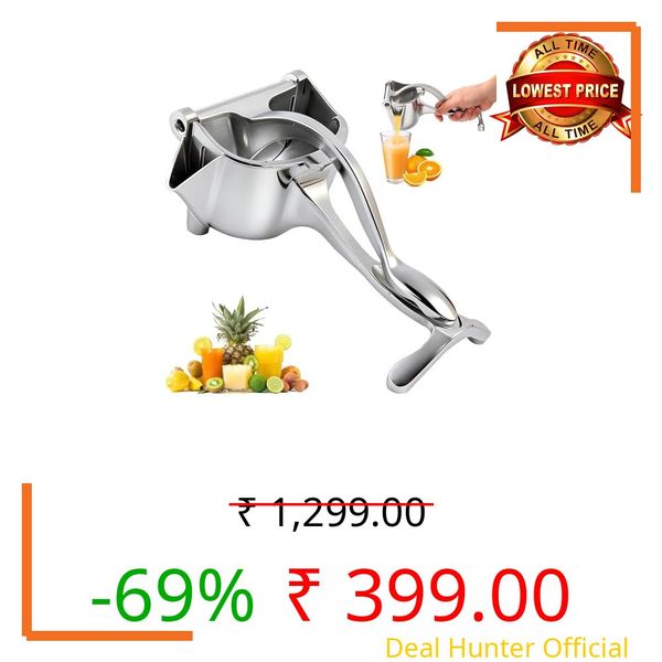 Manual Lemon Squeezer & Citrus Press | Aluminum Hand Press Juicer for Lemon, Orange & Lime | Ergonomic Grip Fruit Juice Extractor | Easy to Clean Kitchen Tool (Pack of 1)