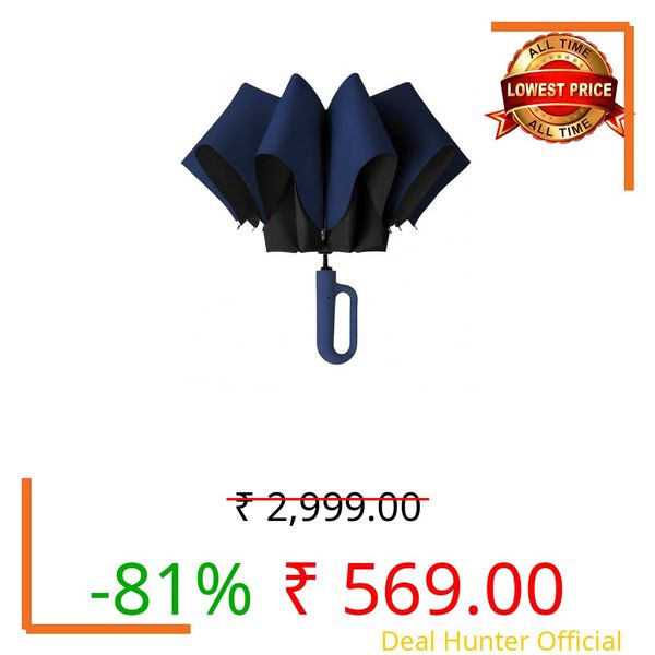 PESOMA Umbrella for Women | Umbrellas for Men | UV Coated 3 Fold Umbrella for Rain with Auto Open and Close Small Folding Travel-Foldable Windshield (Navyblue-UU)