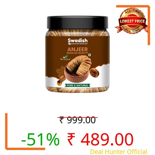 SWADISH Premium Dried Afghani Anjeer (Figs) 900G | Dried Anjeer | Dry Fruits in Fresh | Organic Figs | White Anjir | Low in Fat | No Added Sugar | Anjerr for Weight management | Healthy Snack
