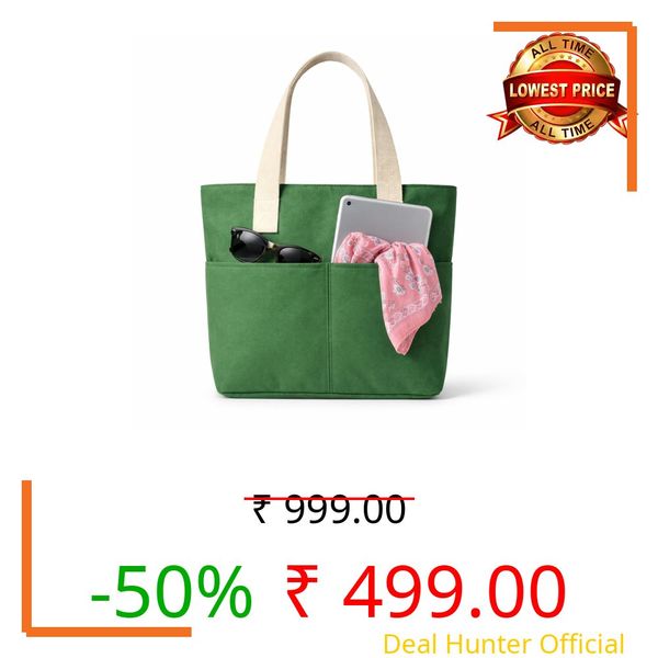 HOMELYA Explore Tote Bag for Women | Spacious & Lightweight Shoulder Handbag | Stylish Everyday Office, College & Travel Carry Bag (olive)