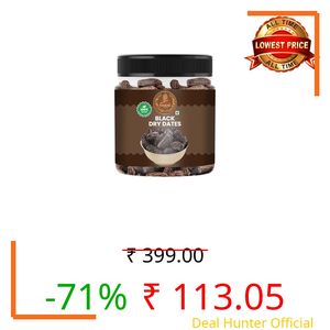 Dhani Nuts Black Dates | Premium Date Soft Seedless Khajur with Chewy Texture | Naturally Sweet | Healthy Snack | Fresh Quality for Fasting | Packed With Nutrients | Khajor (250 Grams)