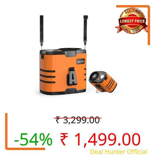 Tuarso Portable Waist Fan with Clip, 10000mAh Rechargeable Wearable Belt/Neck USB Fans, 3 Lights, 25-Hour Cooling, LED Display, 4-in-1 Table Fans for Outdoor, Camping, Travel (Orange)