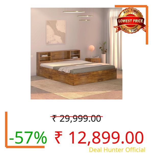 Callas Trinity King Size Bed Engineered Wood with Box, Modern Design with Headboard | Elegant Finish | Durable Structure | 1 Year Warranty with Free Installation