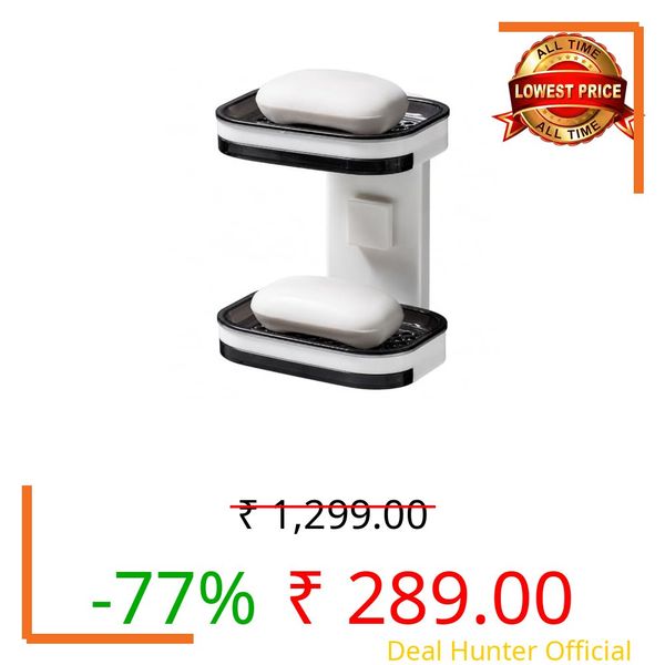 Soap Holder for Bathroom, Soap Dish Holder, Soap Stand for Bathroom, Wall Mounted stickable self Adhesive SoapCase for Bathroom (1, SOAP Holder 2 in 1)