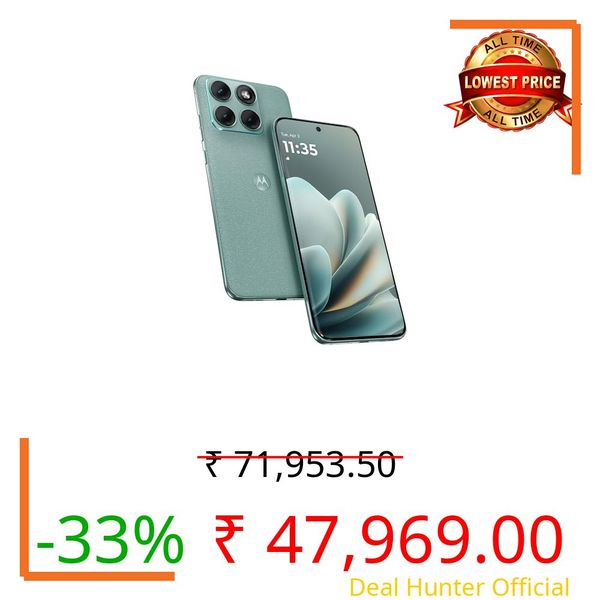 Motorola Edge 70 Pro+ 5G (Twill Inspired Pantone Stormy Sea Green, 12GB RAM, 256GB Storage) | Dimensity 8500 Extreme Processor | 50MP + 50MP + 50MP Triple AI Camera |6.8" pOLED Display|