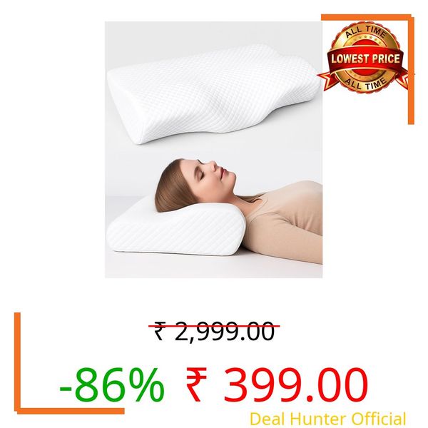 Proliva Memory Foam Pillow, Countor Cervical Orthopedic Memory Foam Pillows Supports Neck Pain and Shoulder Pain for Sleeping, Ergonomic Cervical Pillow Neck Support Pillow for Side Back