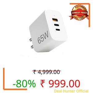 Addtam Original 65W Multi-Port Charger Type C PD Fast Charging Adapter for Laptop/MacBook/Tablet/Samsung/Google/Nothing/Motorola/Oneplus/iPhone & Android Smart Phones, Supports All Protocols