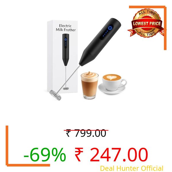 Electric Milk Frother Handheld Whisk Beater Foam Maker for Mocktails Coffee Latte Matcha Foamer Cappuccino Lemonade (New Electric 1)