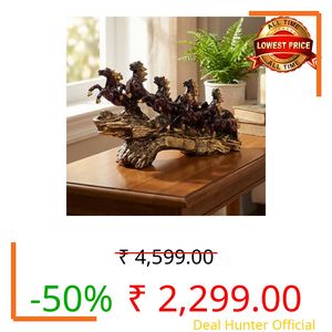 eCraftIndia Resin 7 Running Victory Horse Statue | Vastu Feng Shui Showpiece for Home Decor Office | Horse Figurine Good Luck Gift for Housewarming Birthday