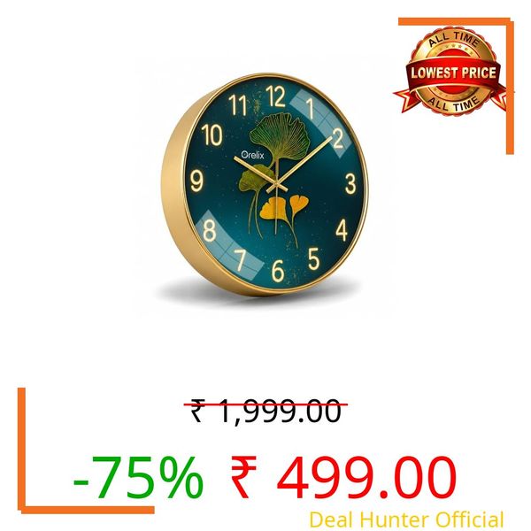 Orelix Stylish Designer Modern Wall Clock for Living Room | Latest Unique Wall Watch for Bedroom, Office, Kitchen and Hall | Elegant Decorative Clock for Home Decor, Luxury Wall Decoration Accessories