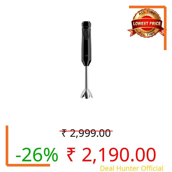 Sujata Blendstick Hand Blender | 600W Heavy Duty Motor | Variable Speed Control | Stainless Steel Shaft | 18000 RPM | Professional Immersion Blender | Easy Clean | Black