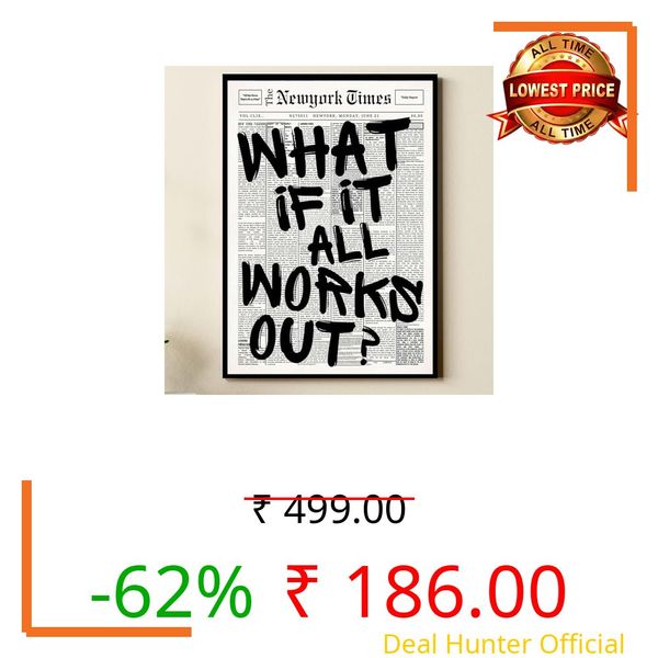 Minimalist Motivational Quote Premium A4 Wall Frame | “What If It All Works Out” Emotionally Calming Aesthetic Home Décor | Inspirational Modern Wall Art Frame for Bedroom, Living Room, Office & Study