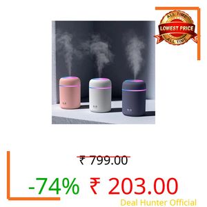 PREZONE H2O Diffuser with Colorful LED Lights for Home Office & Small Rooms, Portable Cool Mist Small Quiet Air Humidifier for Aroma Therapy, Ultrasonic Essential Oil Diffuser for Moisture (Random)