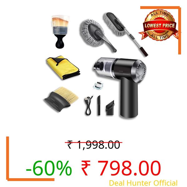 ONERIOUS® 6 PCs Microfiber Car Duster with Long Handle Car Cleaning Brush Exterior & Interior Car Cleaning Cloth Car Ac Vent Cleaner Brush, Motorbike,SUVs Car Cleaning Kit (6 Pcs Car Combo Kit)