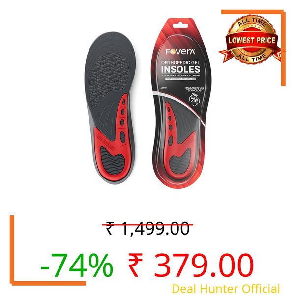FOVERA Gel Insole for Shoes Female | Dual Gel Technology for All Day Comfort | Trimmable Sole for Walking, Running, Sports, Formal and Safety Shoes (Female, Pack of 1 Pair)