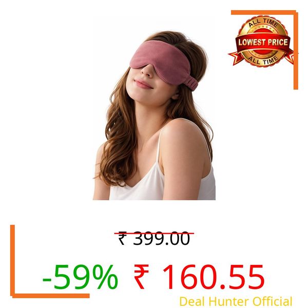 Deri Bella Lifestyle Velvet Eye Sleep Mask for Men & Women Soft Light Blocking Sleeping Eye Mask with Adjustable Strap Travel Relaxation Eye Cover for Home Flight Deep Rest (Dusty Pink PC 1)